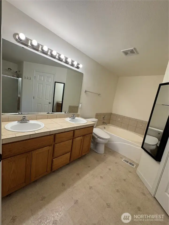 Primary Suite Soaking Tub and Closet Entrance