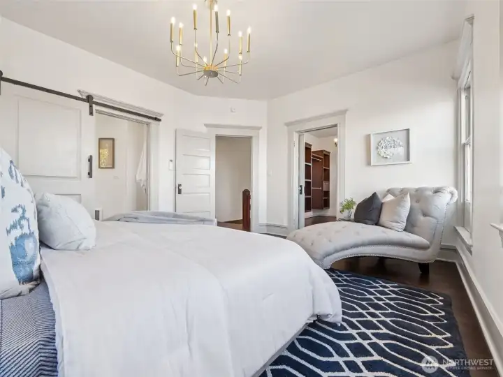Primary Suite with large walk-in closet and luxe 5-piece bath