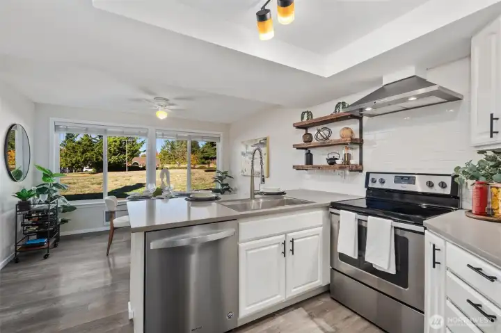 Updated kitchen with new appliances and plenty of space for entertaining.
