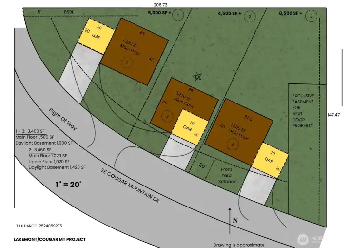 Drawing of potential development