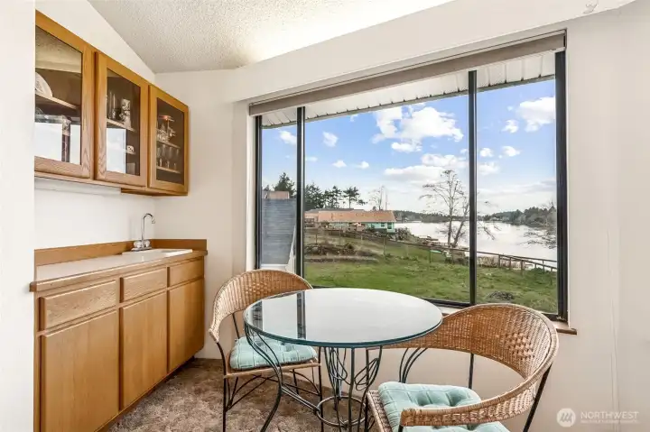 Extra cabinets and seating space in living room
