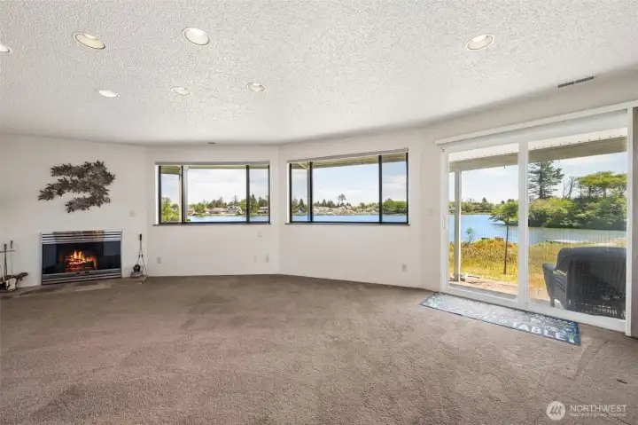 Walkout to the patio from the ground level living room.