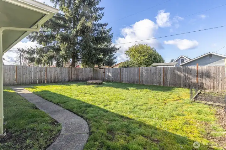 walkway around side and back of home