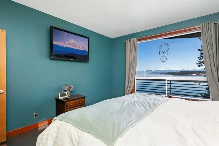 This would be your view waking up, or falling asleep in the primary bedroom!