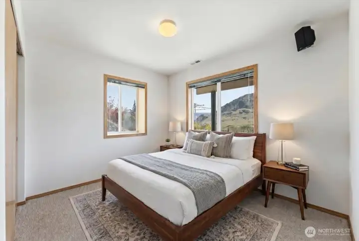 Daylight basement virually staged guest bedroom #3