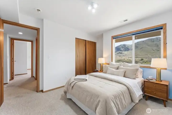 Daylight basement virtually staged guest bedroom #4