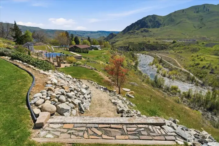 Terraces to the lawn and garden