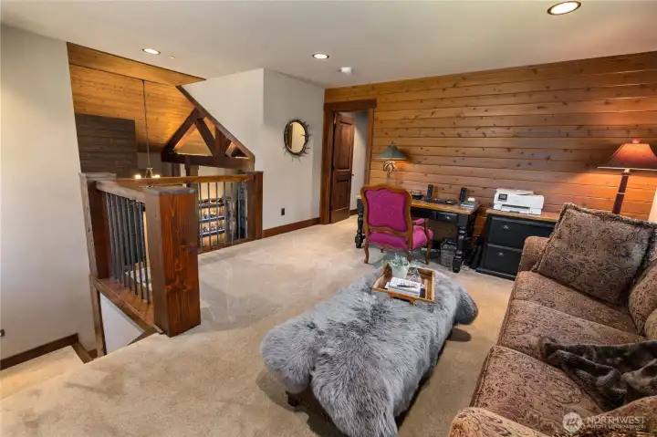 Upstairs loft used for office and reading area