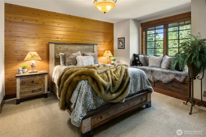 Upstairs bedroom suite with cozy window seat