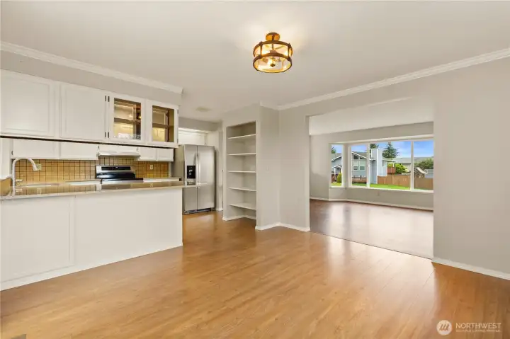 Easy flow between Dining Room and Living Room and Kitchen