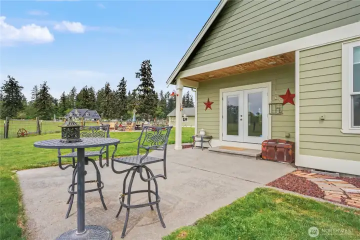 View of your patio off of the family room. You will really love all the views, the big sky, the elk and deer, so quiet and serene here.