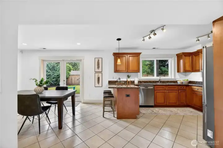 Granite countertops shine in this kitchen