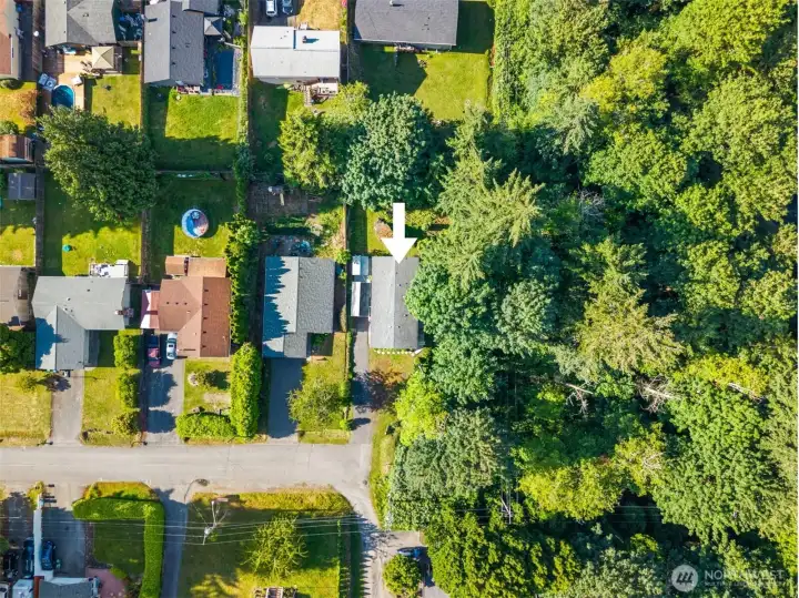 Lucky you: a neighbor on one side and serene forest on the other, giving this home an extra dose of quiet and privacy.