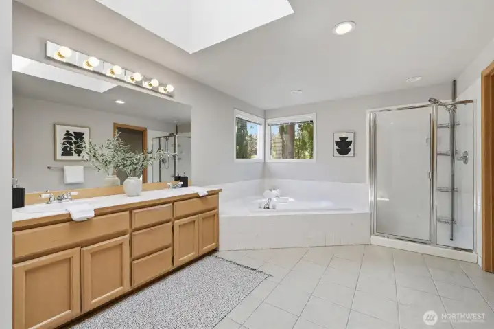 Expansive primary bathroom