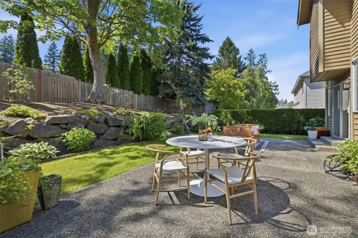 Private backyard patio