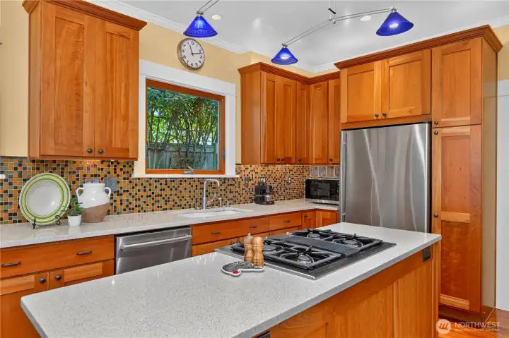 Gas stove on large island