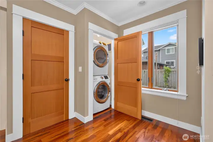 Laundry + extra closets