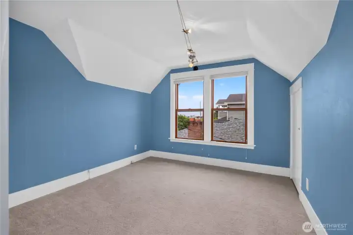 Bedroom with views of downtown Seattle