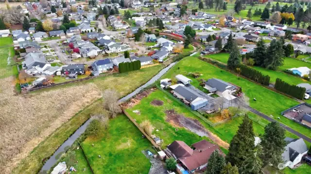 Drone view of lot 2 and area