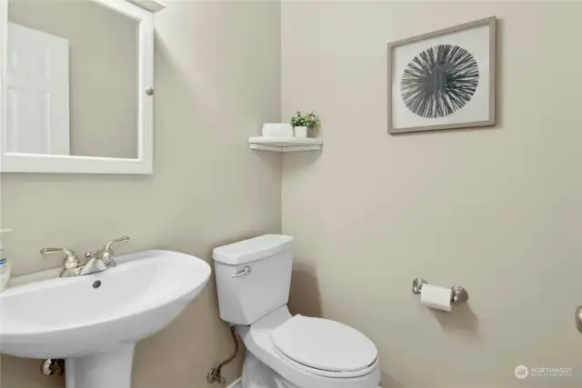 Main-level powder room.