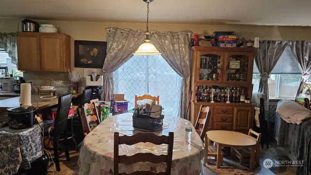 Eat in kitchen area leading into living room