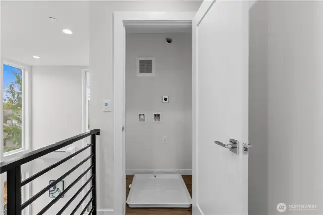 Enjoy a dedicated washer/dryer closet for added convenience and ease. A third bedroom on the lower floor boasts ideal flex space—a fantastic 4th bedroom, nursery, or office.