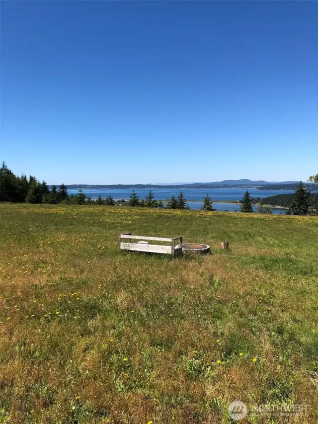 Bench with fireplace