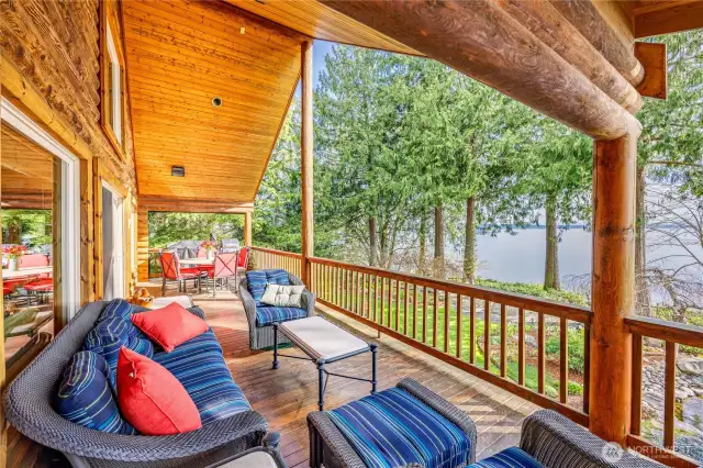 The covered porch is the perfect place for sunsets, coffee, conversations, and friends.