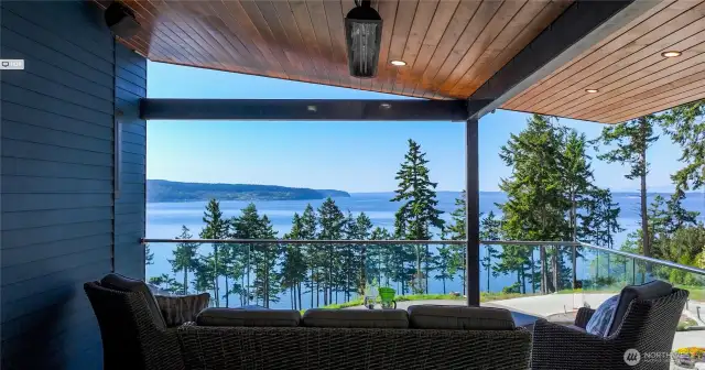 You definitely can't beat this view.  Not only do you have a phenomenal view but you can sit out on chilly nights with the overhead heaters taking away the chill.  Don't forget to listen for the gray whales spouting as they are feeding at the waters edge