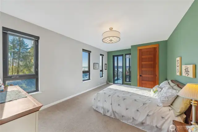 Main level bedroom or a perfect work from home office with it's own private patio with spiral staircase to tile patio with jacuzzi