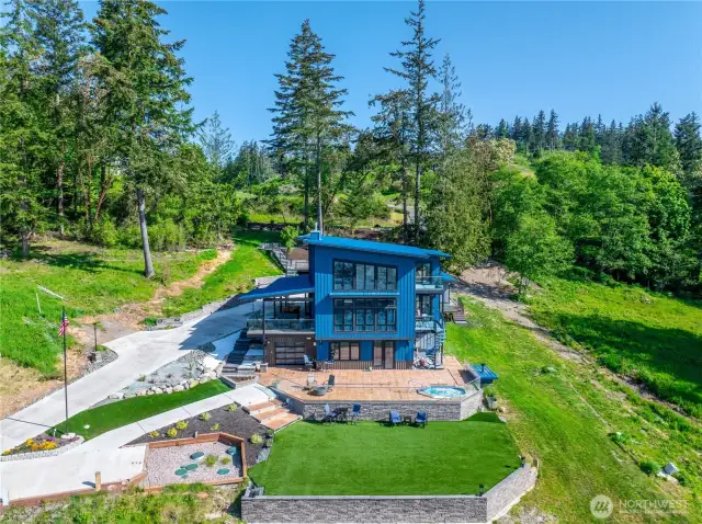 Expansive views of the Saratoga Passage.  Private driveway