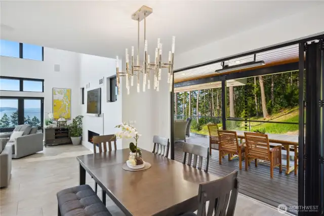 Endless outdoor living space along with the indoors.  Heated patio allows outdoor living yearound.
