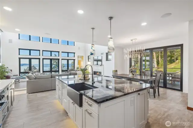 Custom kitchen with lavish finishes