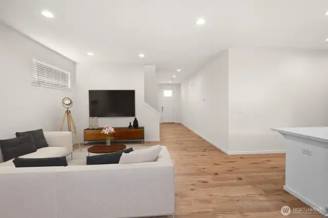 great room from another angle, looking back towards front door
