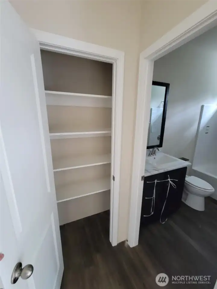 Linen Closet outside  Bathroom