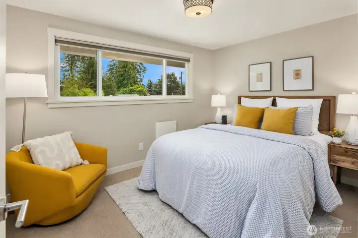 Second of three bedrooms on upper floor.