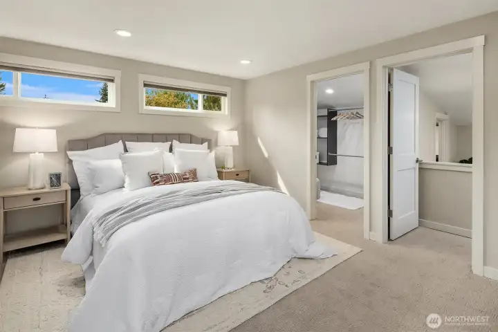 Primary bedroom on upper floor.
