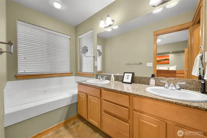 Master bath with separate shower and tub
