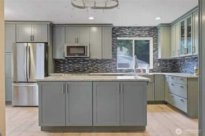 Beautiful, updated kitchen with stainless steel appliances.