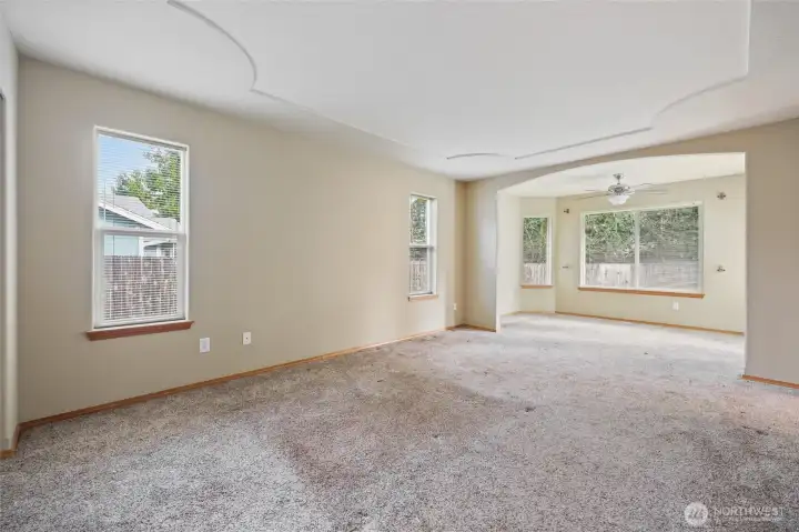 Great primary bedroom suite with sitting area.