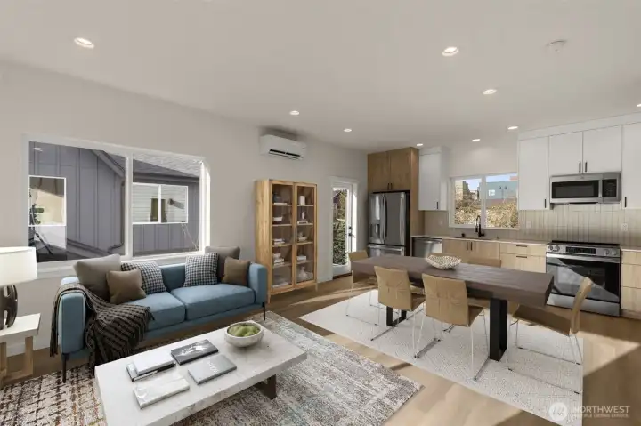 Seamless flow between the living and dining spaces, perfect for entertaining