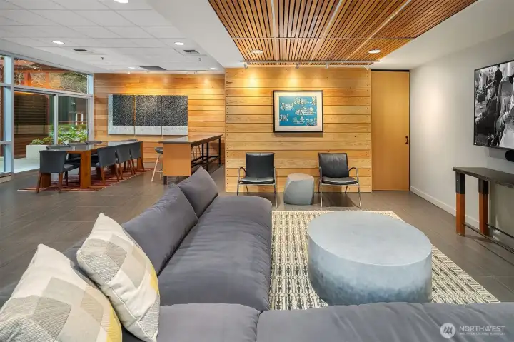 Community room offers a comfortable space to entertain larger groups