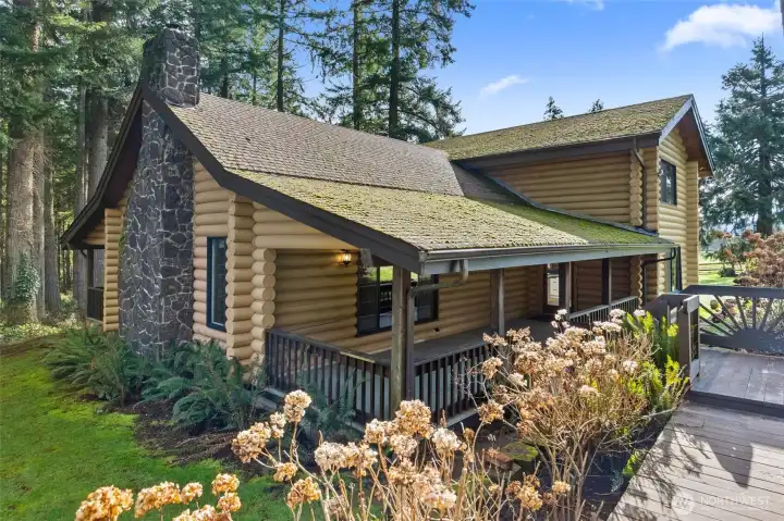 Mature landscaping with a natural, park-like feel.