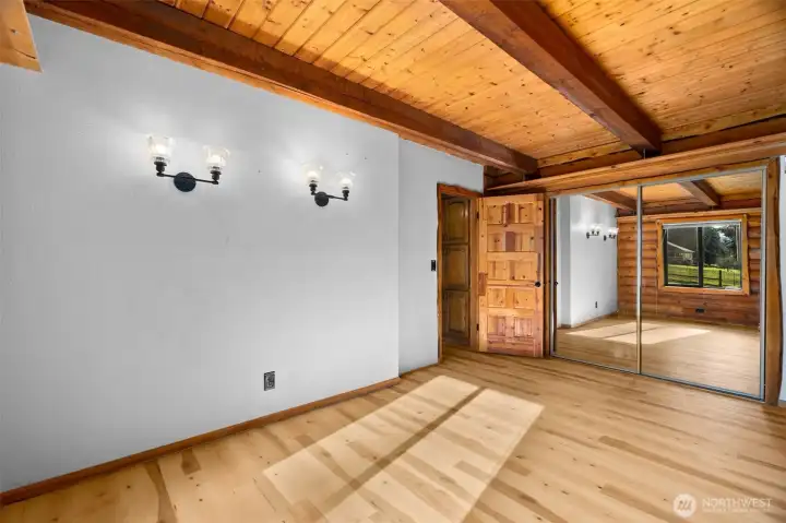 You have the convenience of a main-level bedroom with adjacent ¾ bath and laundry — an excellent option for a primary suite with spacious closet storage.