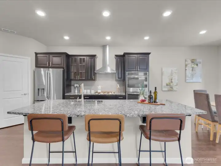 Large island with flex breakfast area