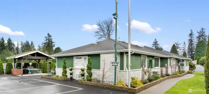 The Clubhouse is the heart of this welcoming community!  The busy events calendar offers exercise classes, bingo, cooking classes, craft classes, pool table, card games, as well as an outdoor BBQ area.