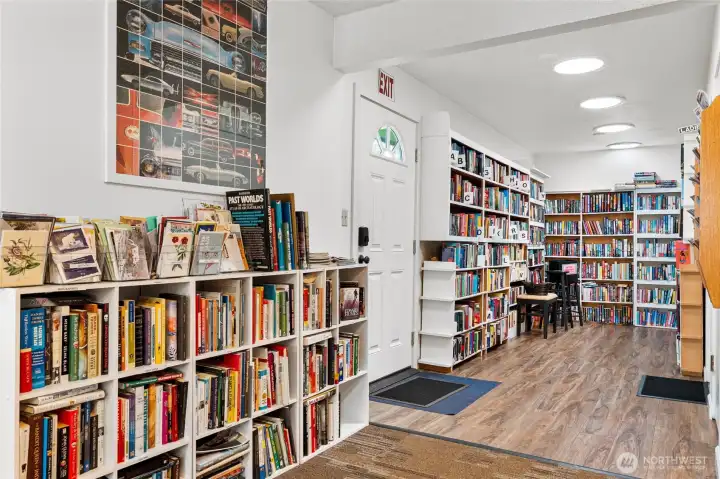 The clubhouse has a free lending library.
