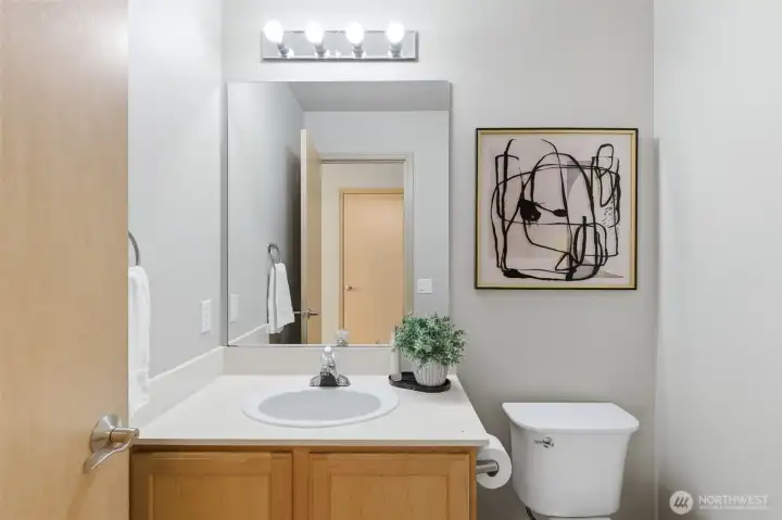 Half bath on main level.