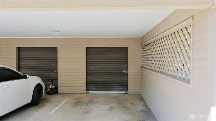 Carport and additional storage garage. Carport and additional storage garage.