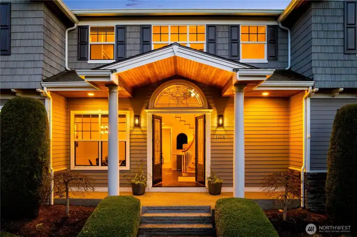 Covered entryway when it's raining.